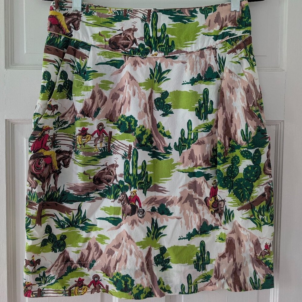 Emily and Fin Cowboy Western Cotton lined Pencil Skirt - ADORABLE
